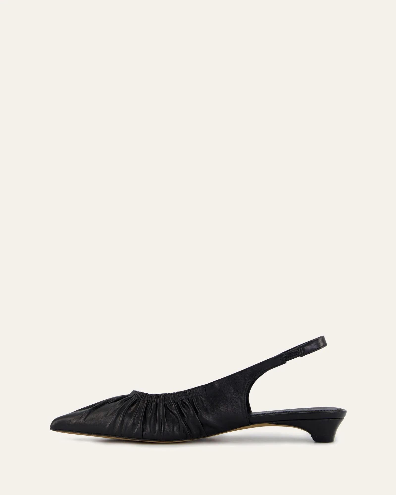 ADALINE DRESS FLATS BLACK LEATHER