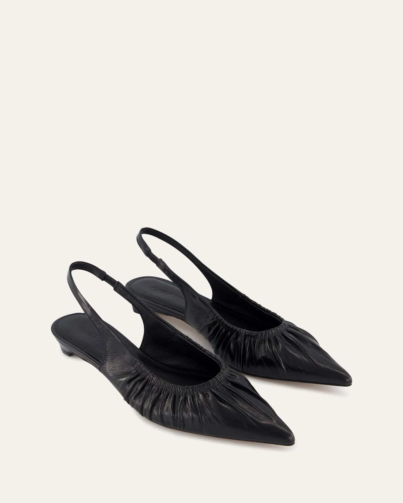 ADALINE DRESS FLATS BLACK LEATHER