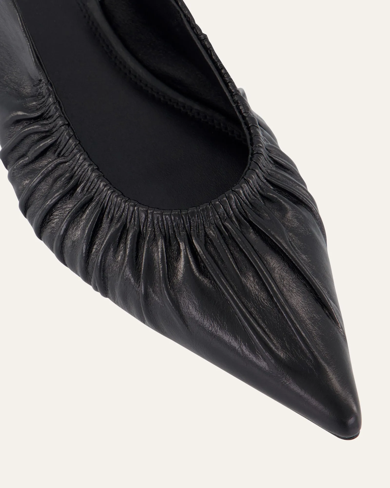 ADALINE DRESS FLATS BLACK LEATHER