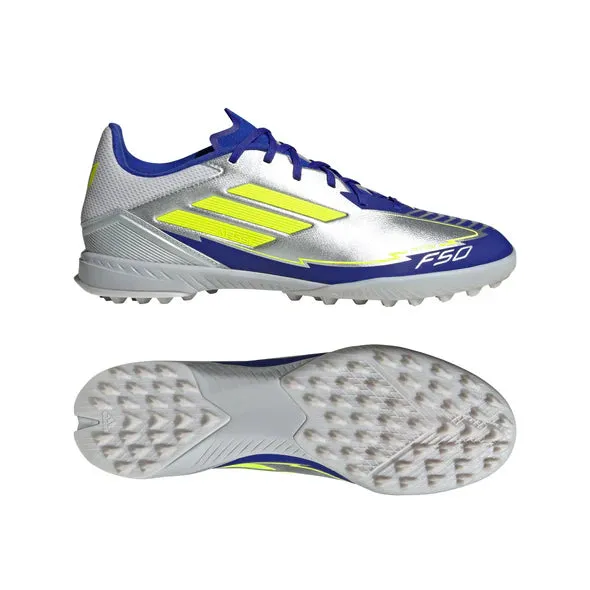 adidas F50 League MESSI TF Turf Junior - Silver / Blue / Neon