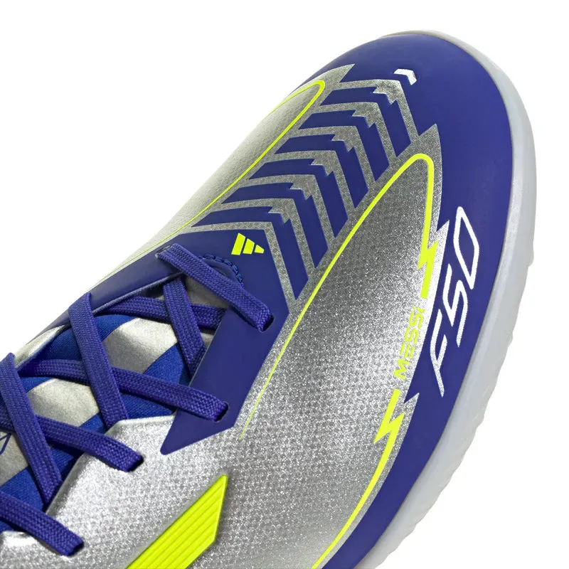 adidas F50 League MESSI TF Turf Junior - Silver / Blue / Neon