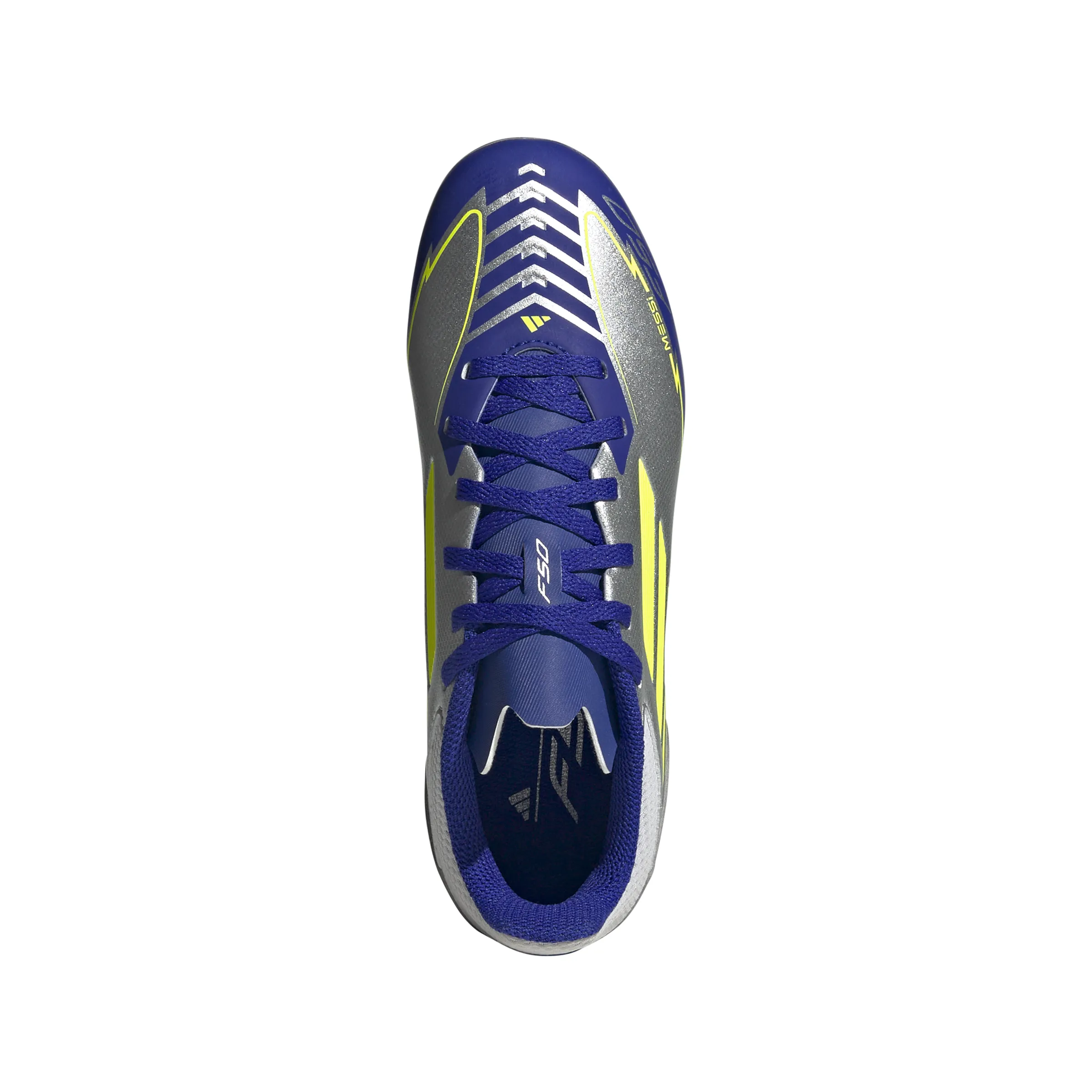adidas F50 League MESSI TF Turf Junior - Silver / Blue / Neon