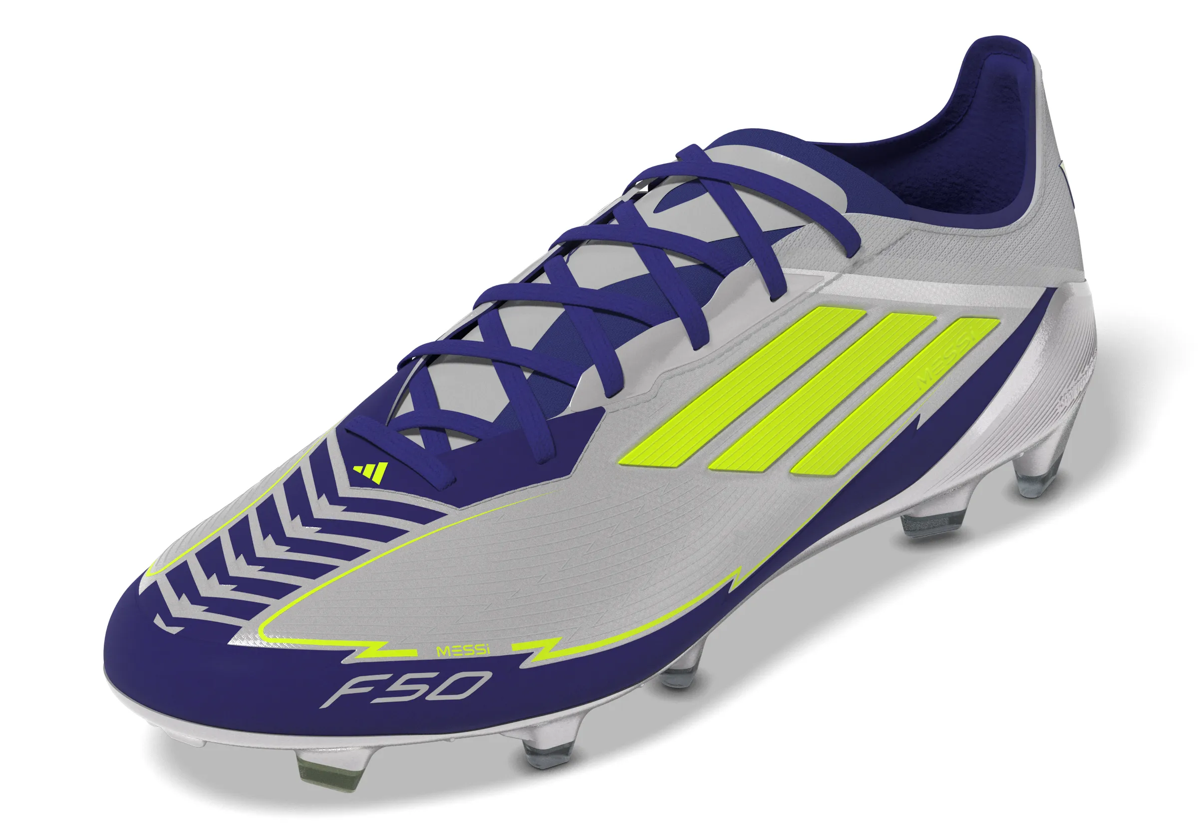 adidas F50 Messi Elite FG Firm Ground - Silver / Blue/ Neon