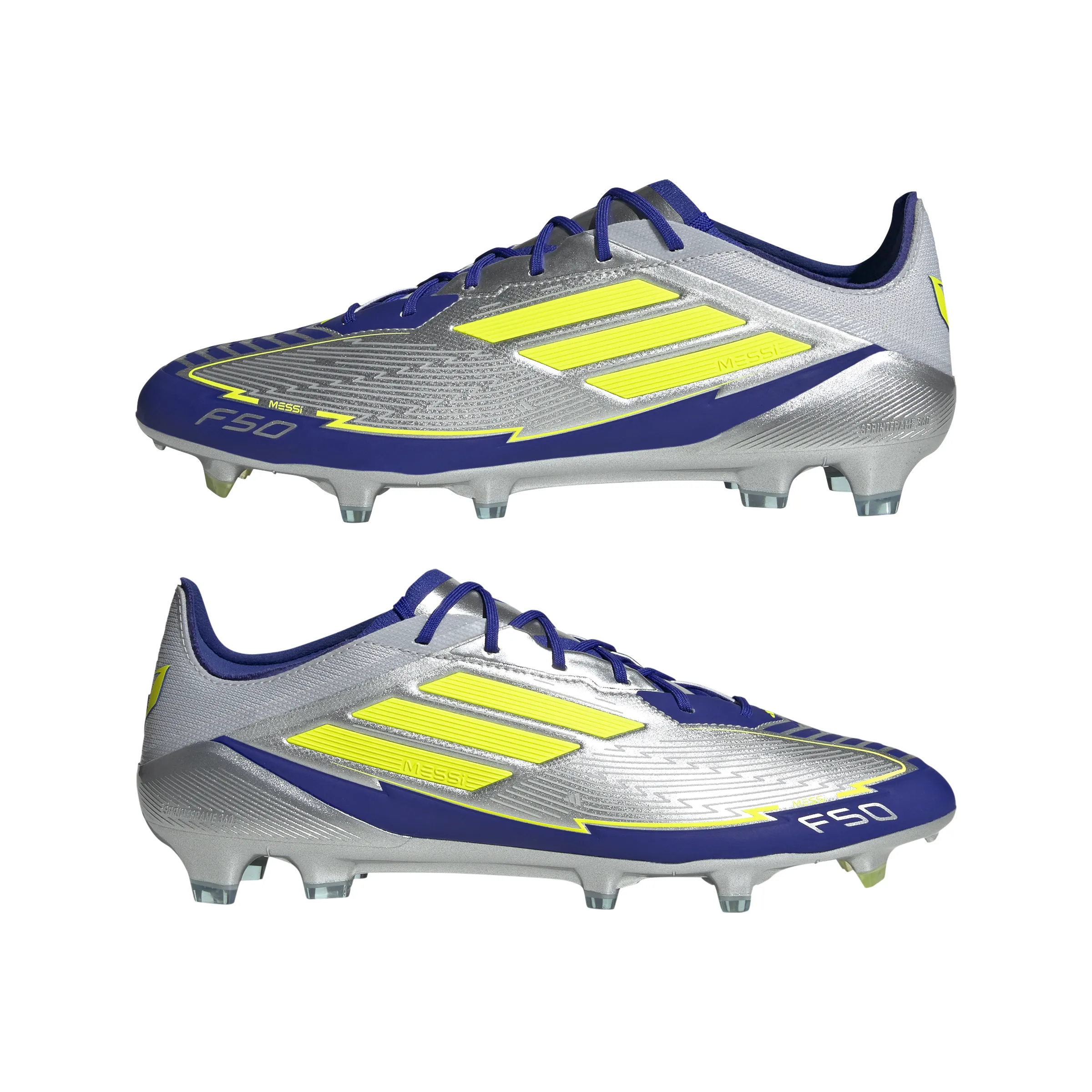 adidas F50 Messi Elite FG Firm Ground - Silver / Blue/ Neon