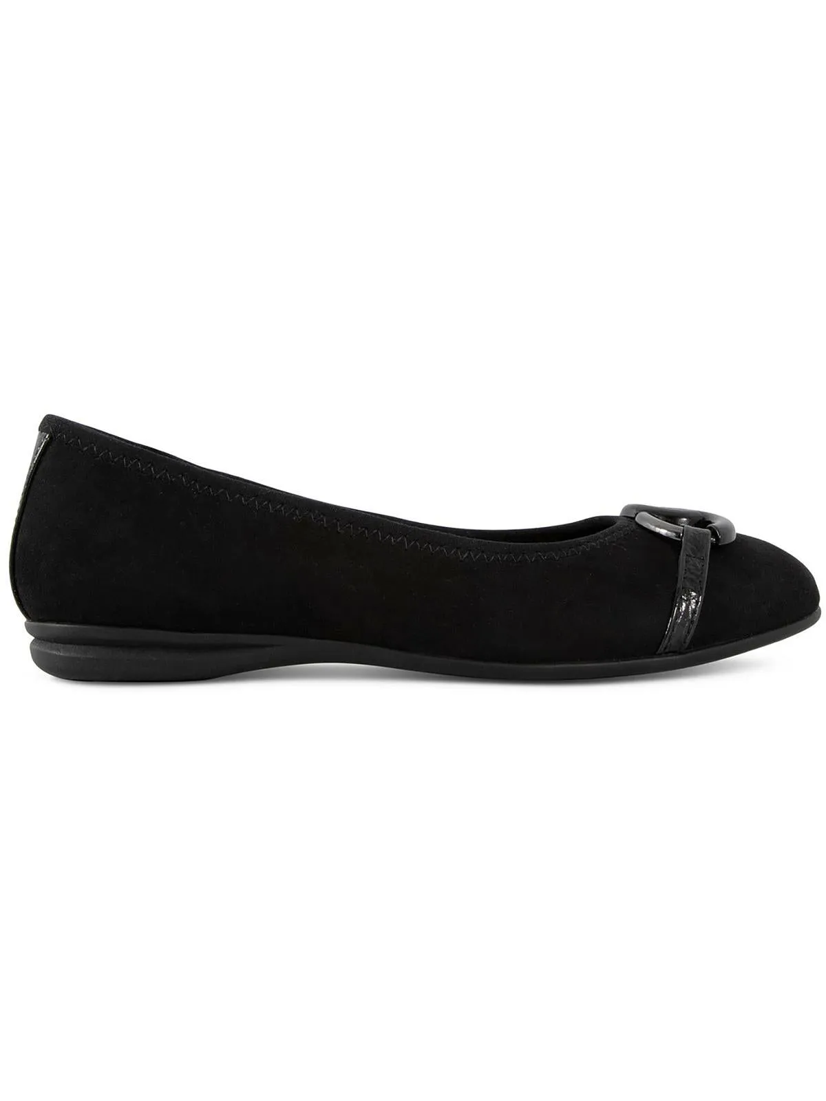 Amandaa Womens Buckle Faux Suede Ballet Flats