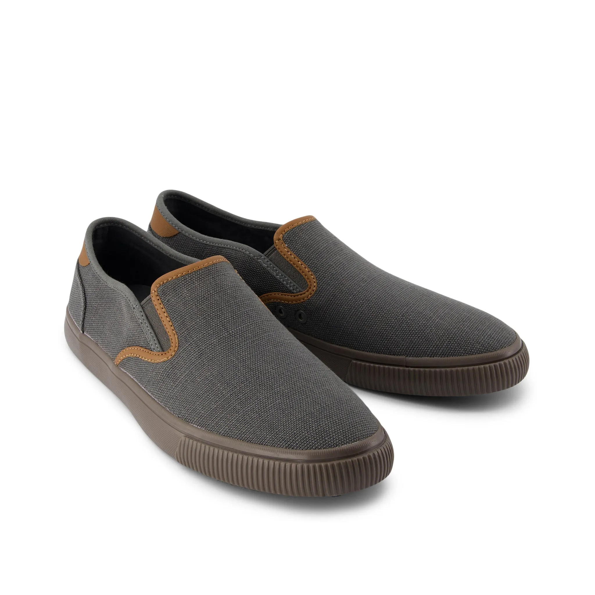 Baja Dark Grey Heritage Canvas Slip On Sneaker