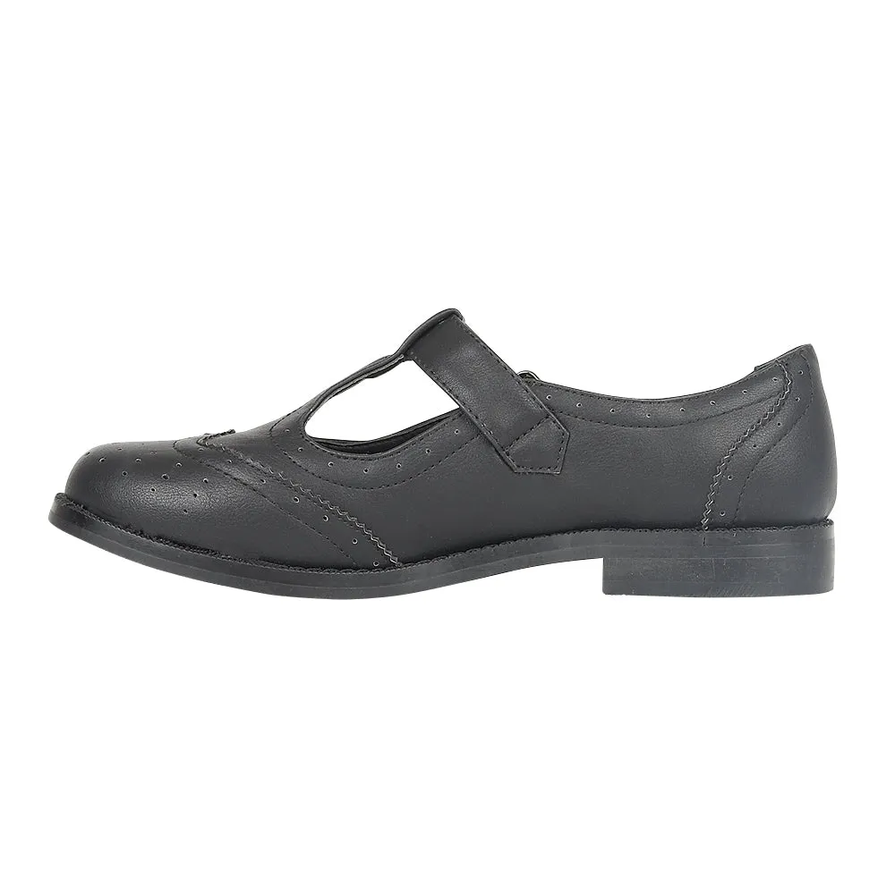 Black Pu Flat Shoes