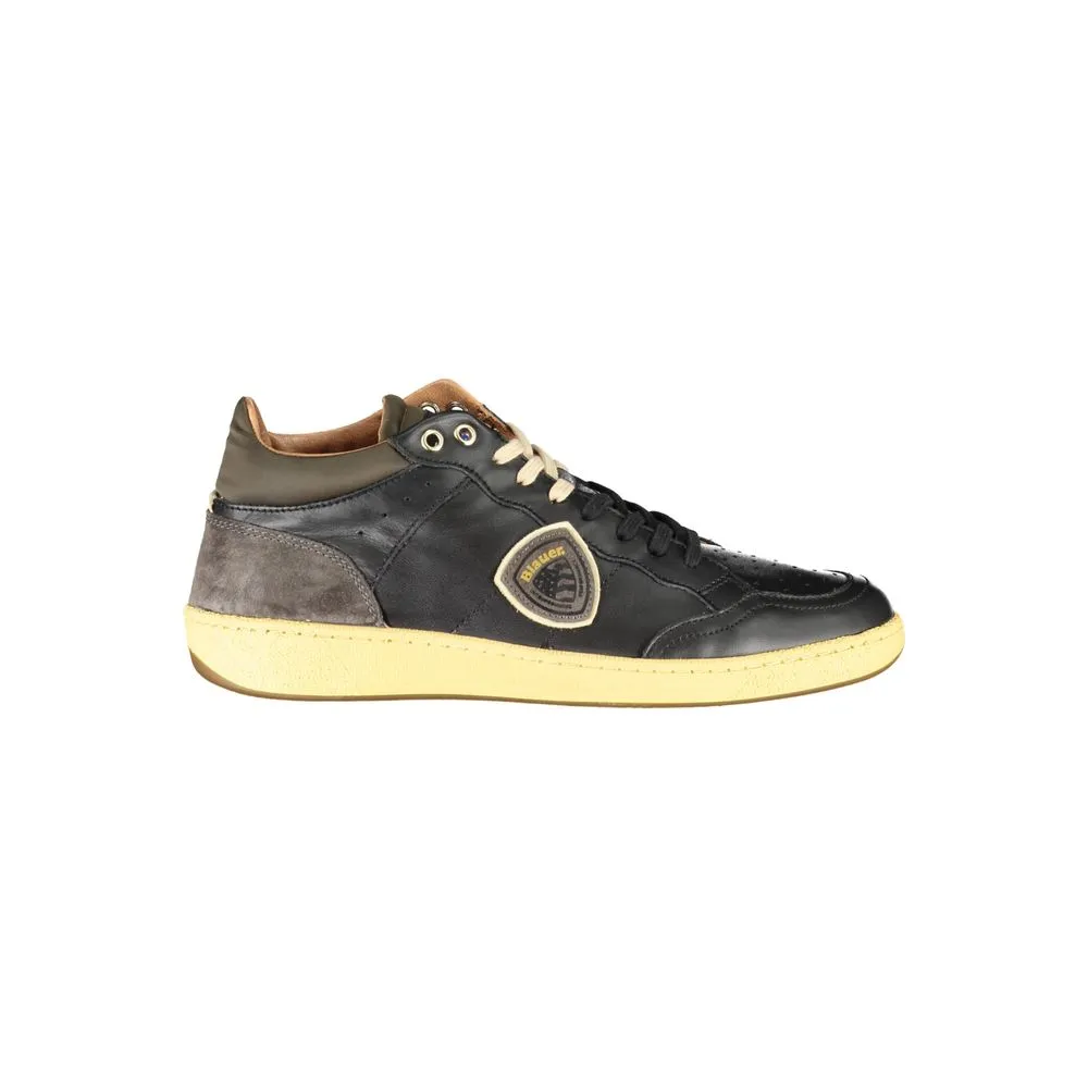 Blauer Sleek  Lace-Up Sneakers with Contrast Men's Details