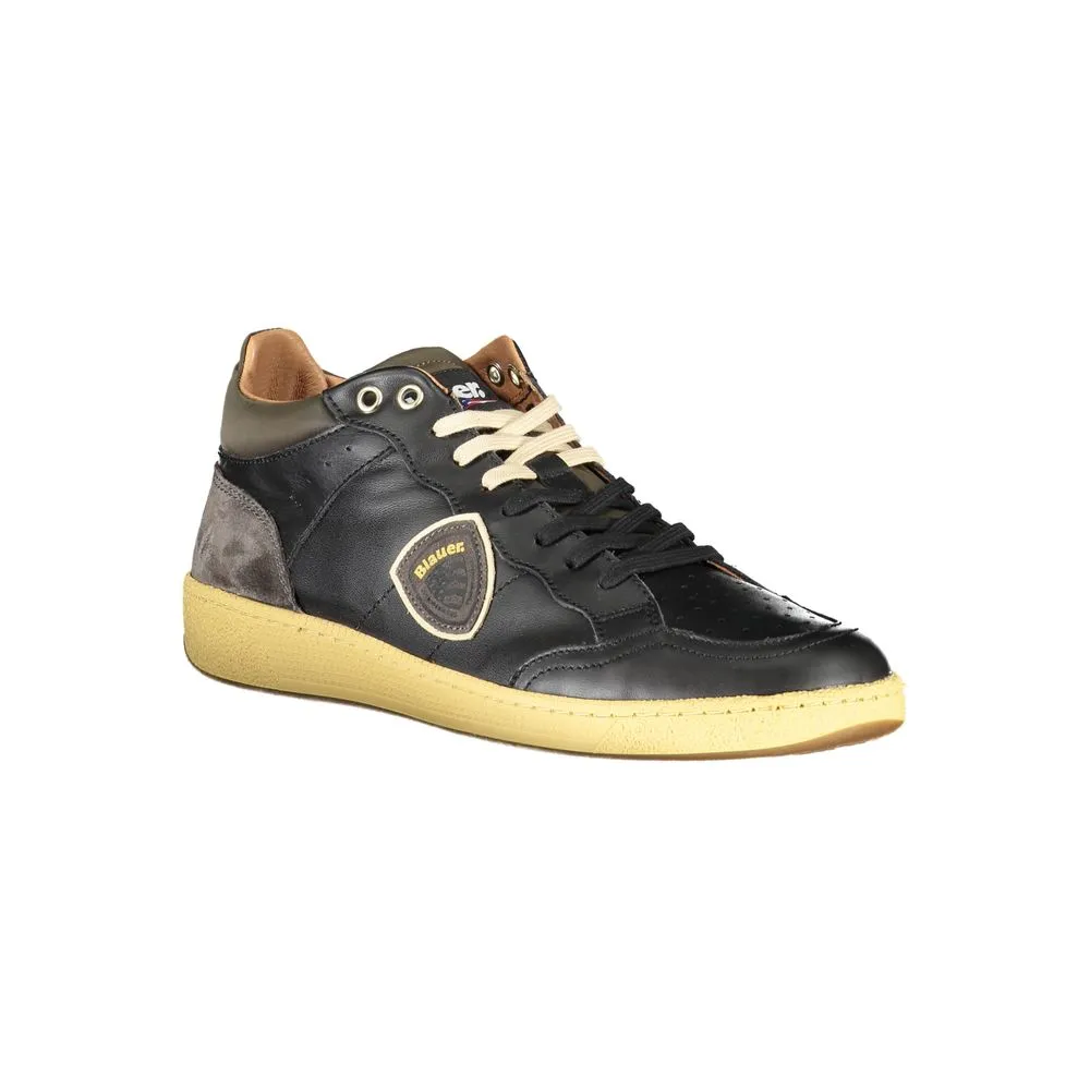 Blauer Sleek  Lace-Up Sneakers with Contrast Men's Details