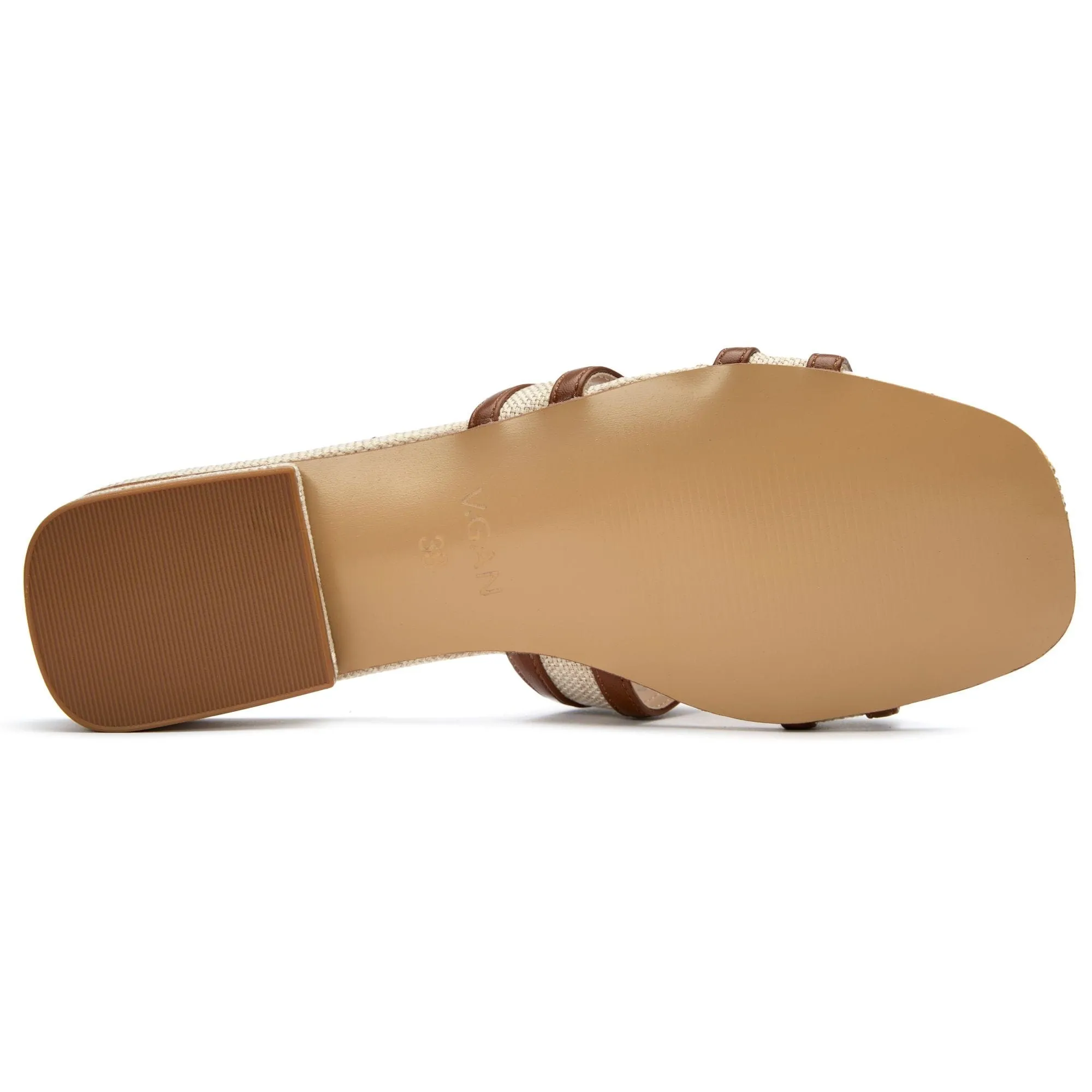 Bok Women's Vegan Leather Slider Sandals | Natural & Tan