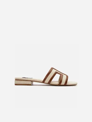 Bok Women's Vegan Leather Slider Sandals | Natural & Tan