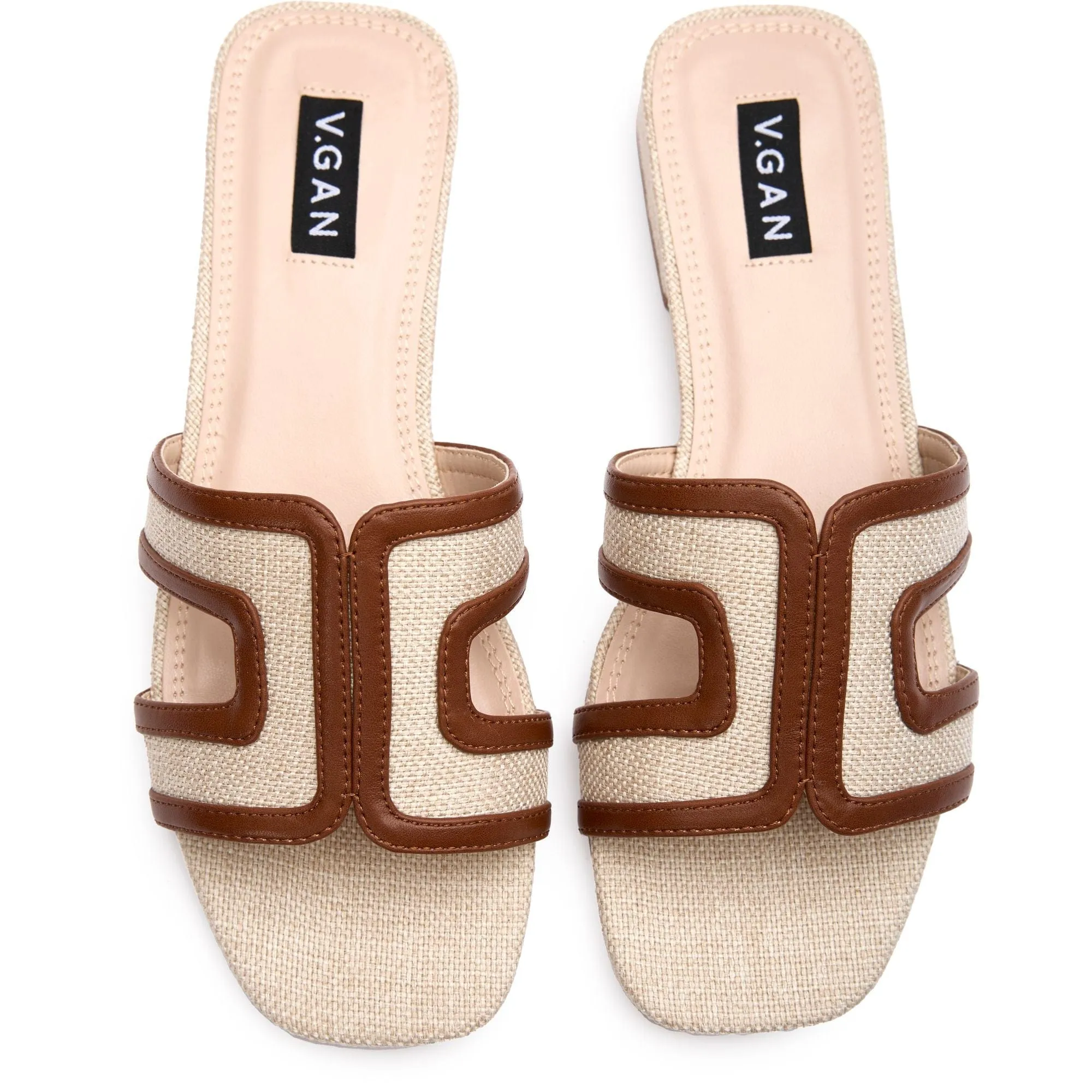 Bok Women's Vegan Leather Slider Sandals | Natural & Tan