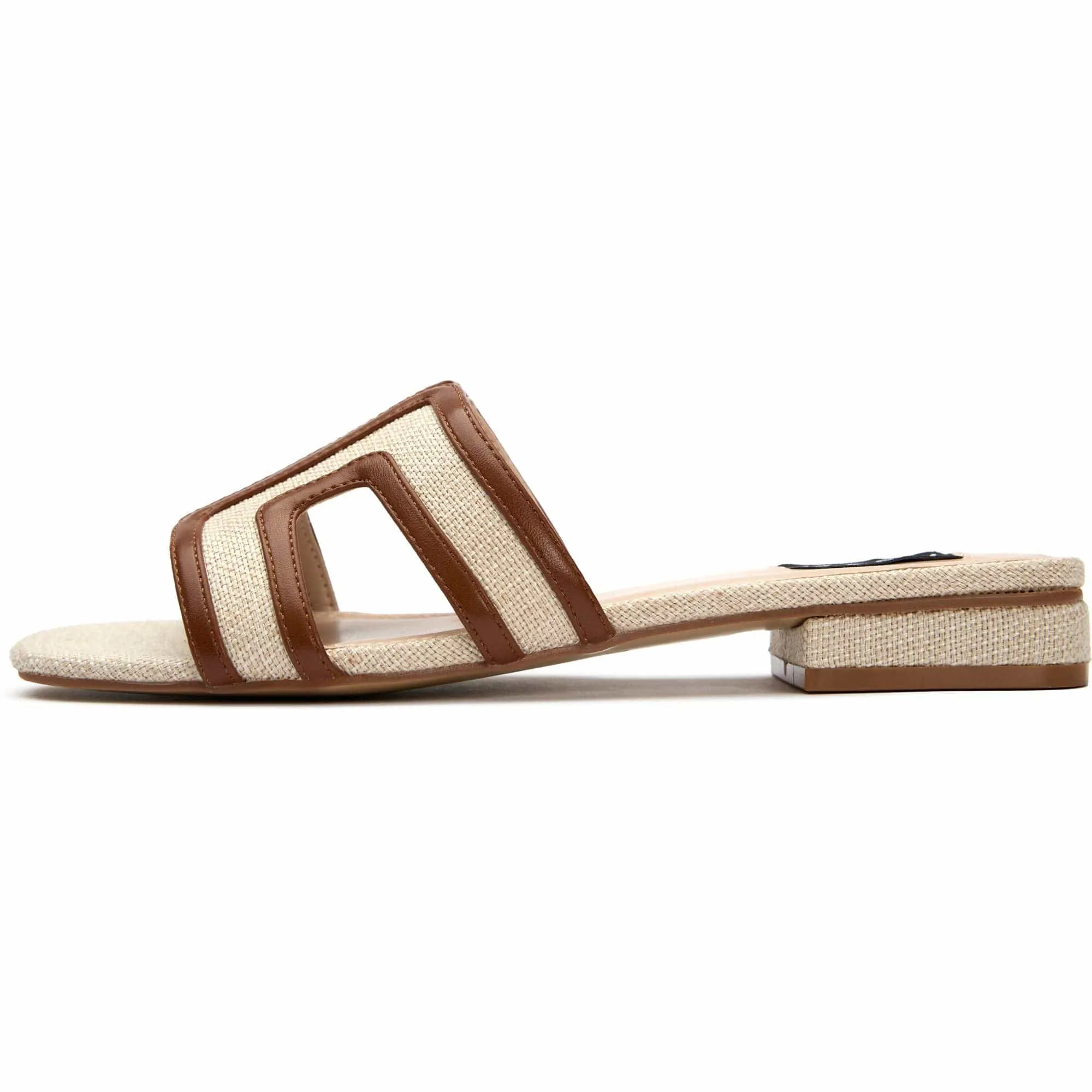 Bok Women's Vegan Leather Slider Sandals | Natural & Tan