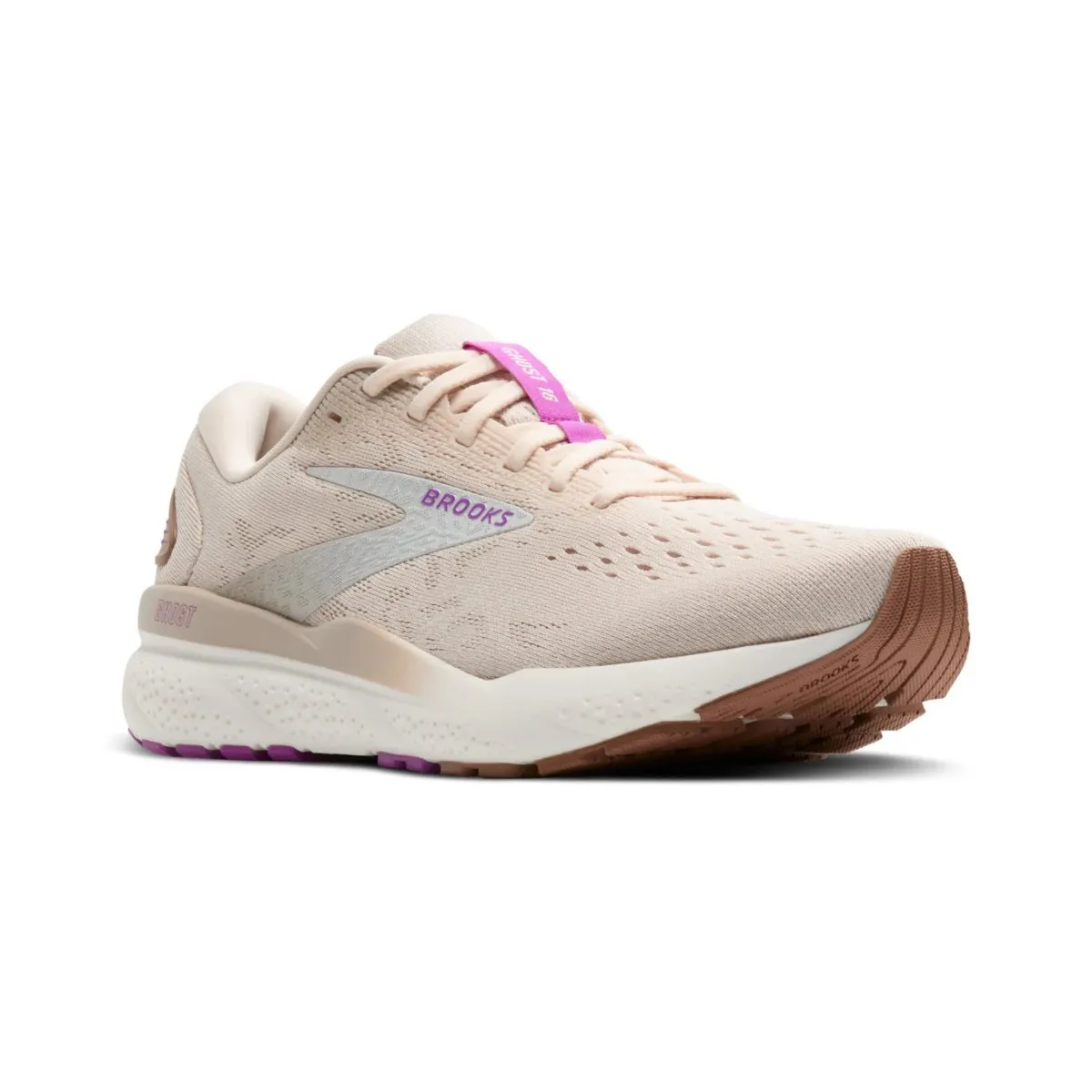 Brooks Women's Ghost 16 Almond Peach/Coconut/Purple