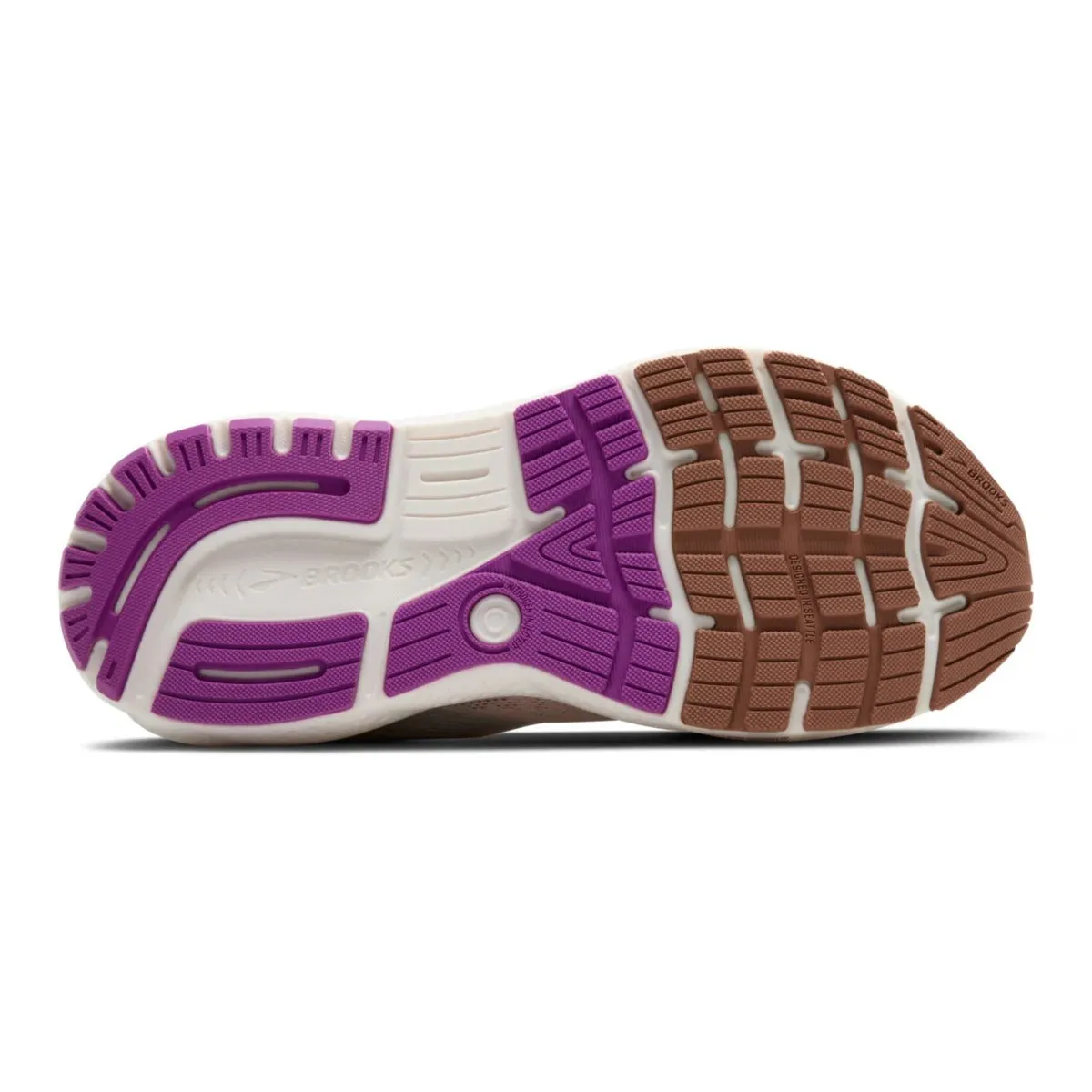 Brooks Women's Ghost 16 Almond Peach/Coconut/Purple
