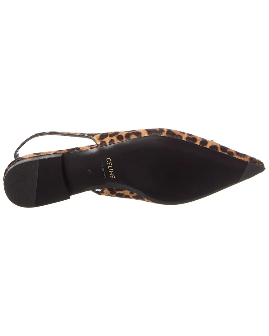 CELINE Triomphe Haircalf Slingback Flat