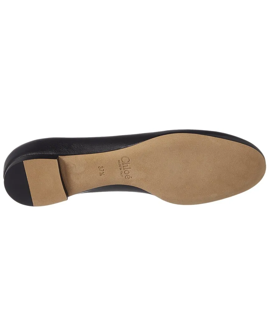 Chlo�� Lauren Scalloped Leather Ballerina Flat