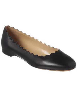 Chlo�� Lauren Scalloped Leather Ballerina Flat