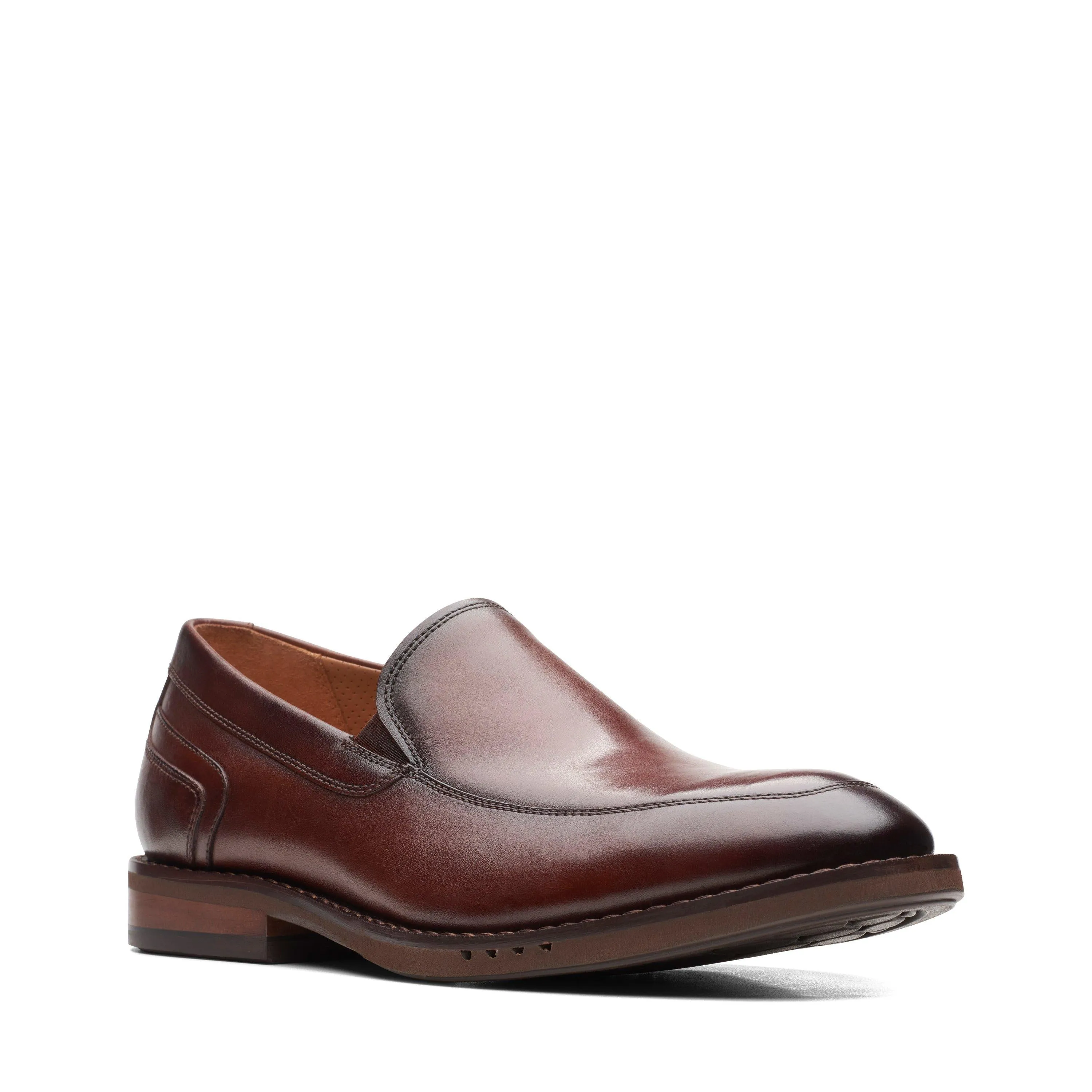 Clarks Un Hugh Step in Brown Leather