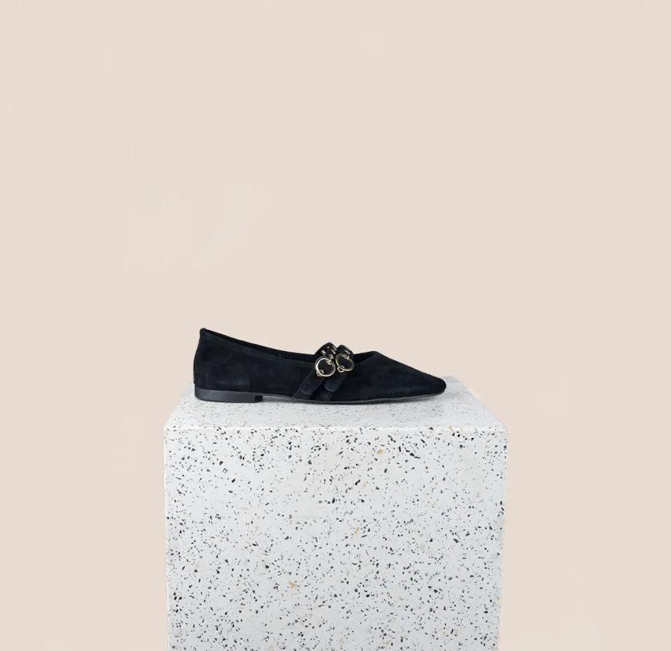 Como 2 Buckle - Black Suede