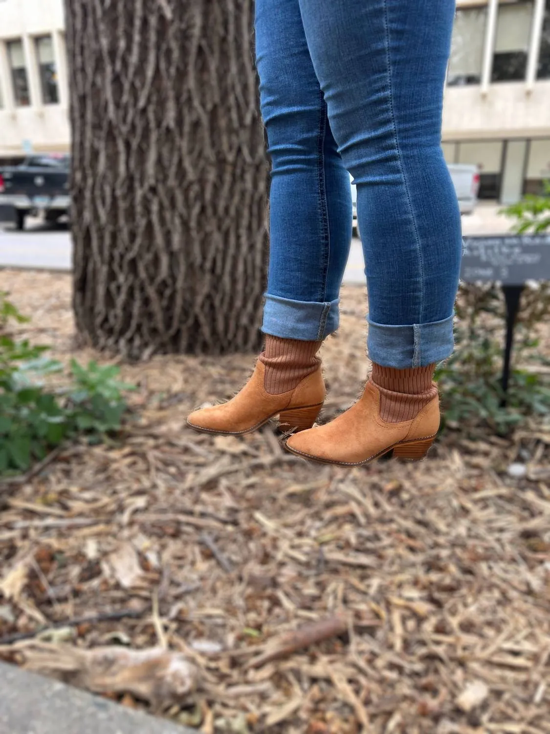 Corky's Crackling Bootie In Camel Suede