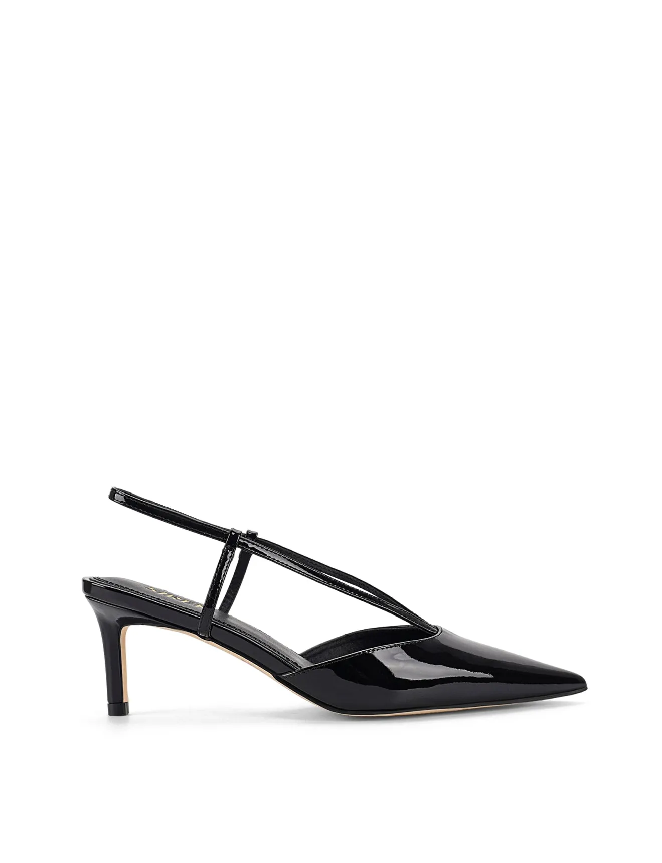 Dreamer Slingback Kitten Heels - Black Patent Leather