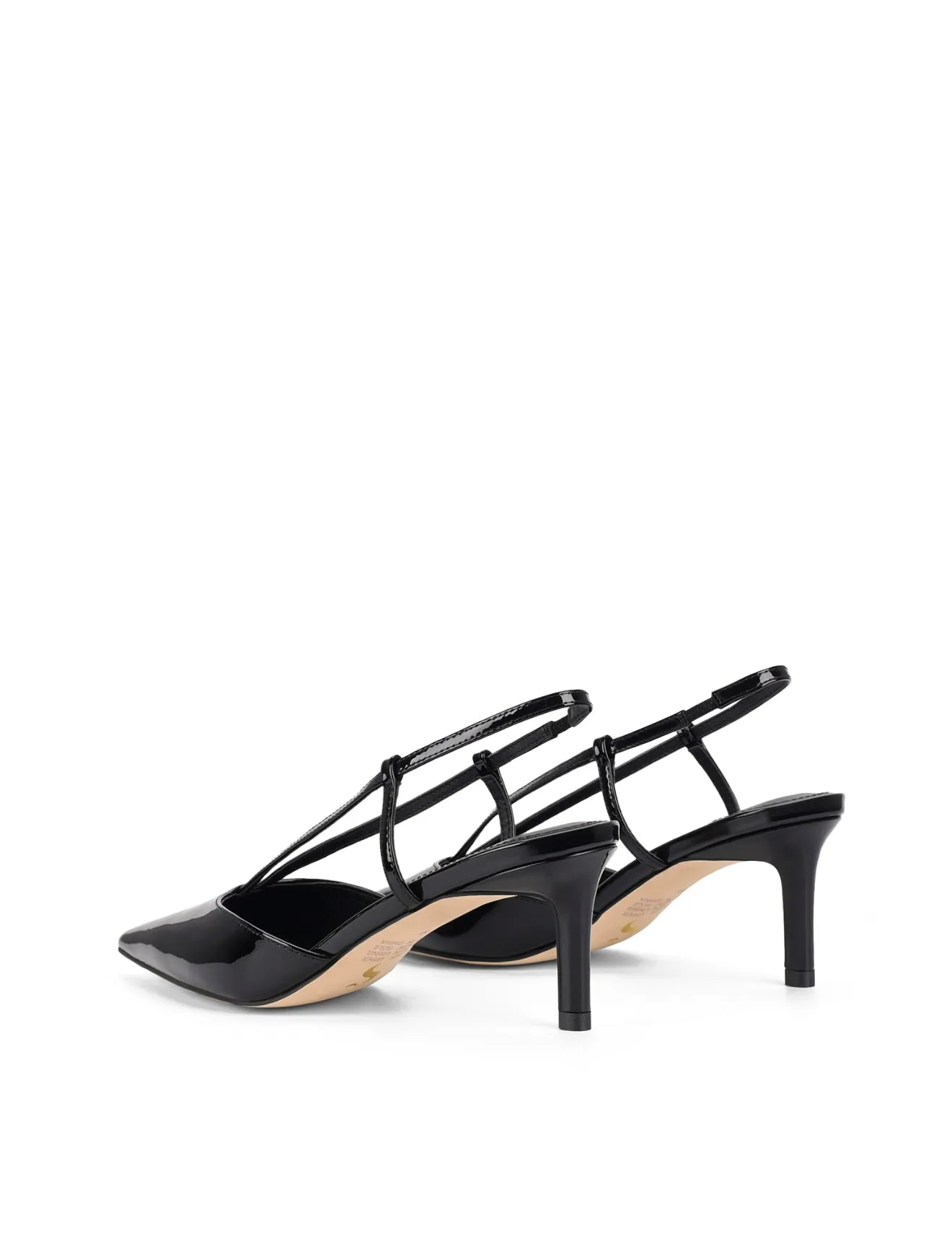 Dreamer Slingback Kitten Heels - Black Patent Leather