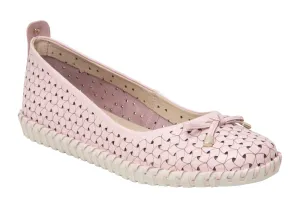 Eco Open Cut Weave Ballerina In Pink