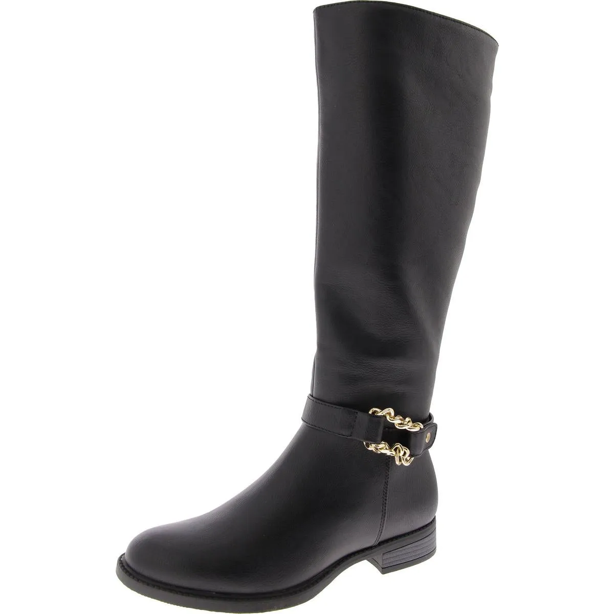 ELIZA RIDING BOOT Womens Faux Leather Zipper Knee-High Boots