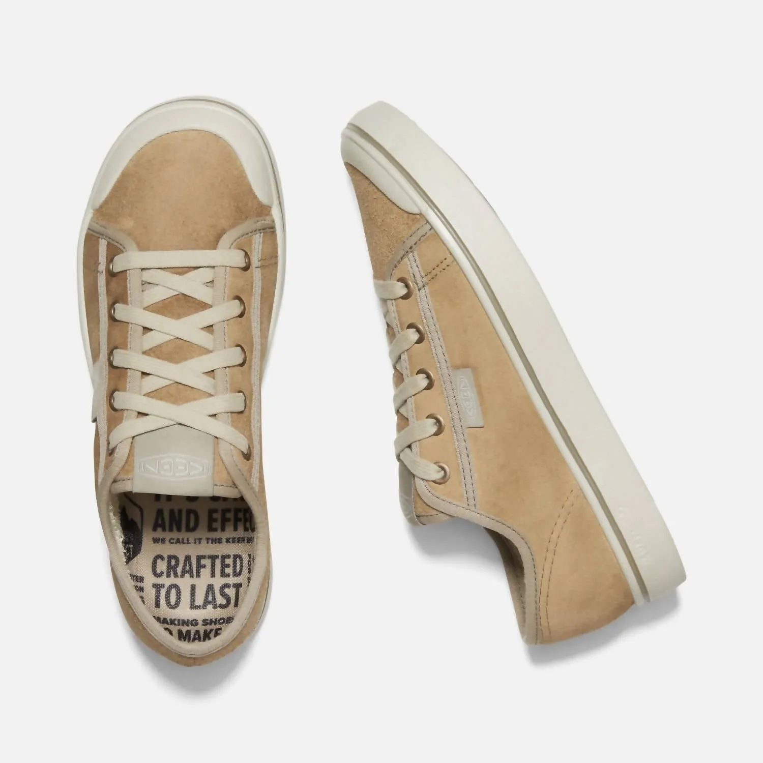 Elsa Harvest Leather Sneaker In Beige/silver Birch