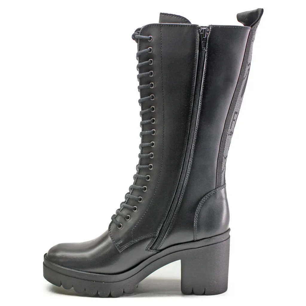 Fly London Taly884Fly Leather Women's Block Heel Zip Up Mid Calf Boots