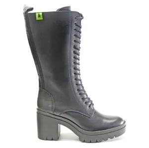 Fly London Taly884Fly Leather Women's Block Heel Zip Up Mid Calf Boots