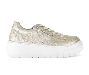 Gabor Gold Metallic Trainer with Chunky Sole