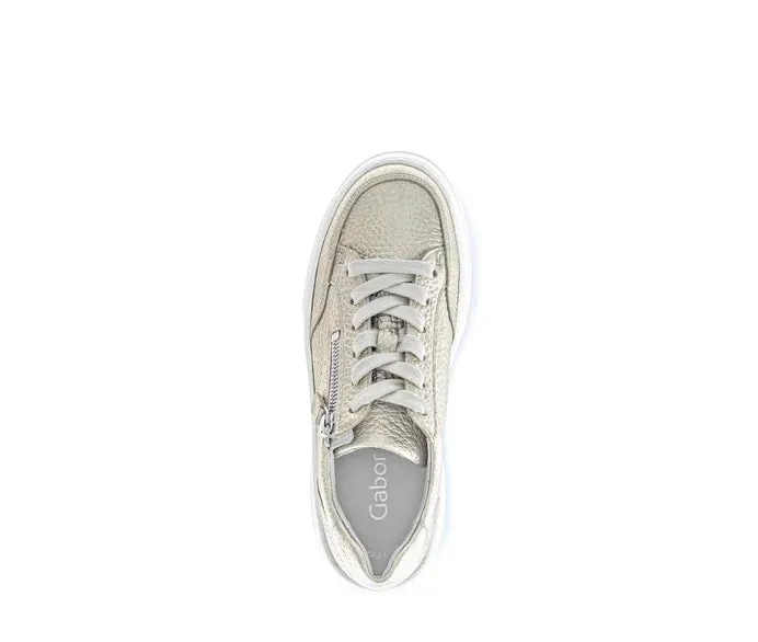 Gabor Gold Metallic Trainer with Chunky Sole