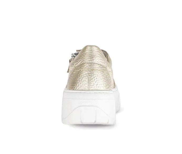 Gabor Gold Metallic Trainer with Chunky Sole