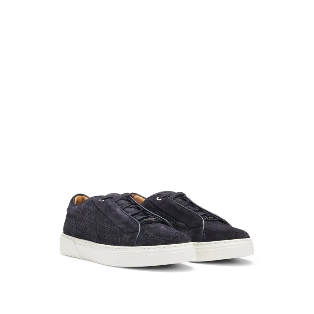 Gary woven-suede trainers with hidden laces