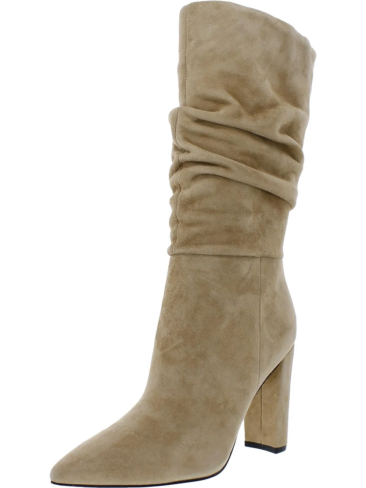 Gomer  Womens Leather Pointed Toe Mid-Calf Boots