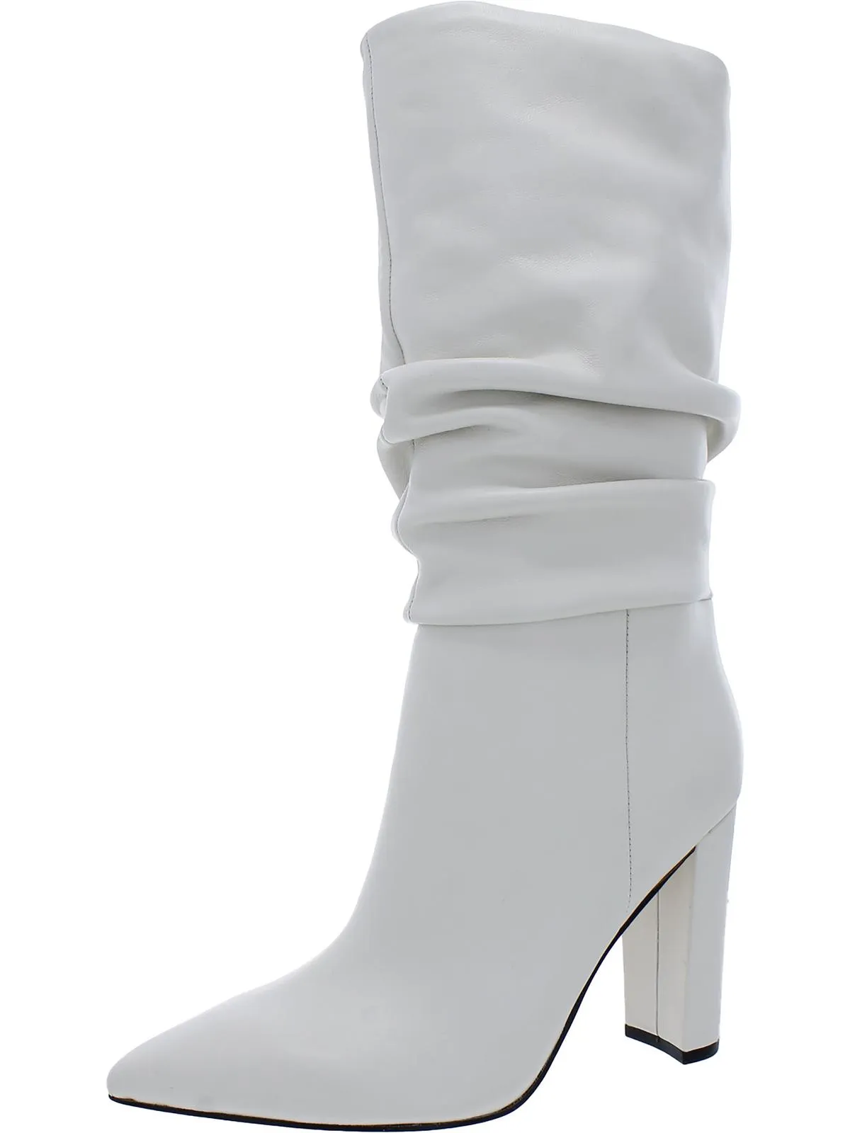 Gomer  Womens Leather Pointed Toe Mid-Calf Boots