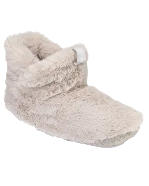 Harriet 100% Recycled High Density Faux Fur Slipper Boot in Trace Grey