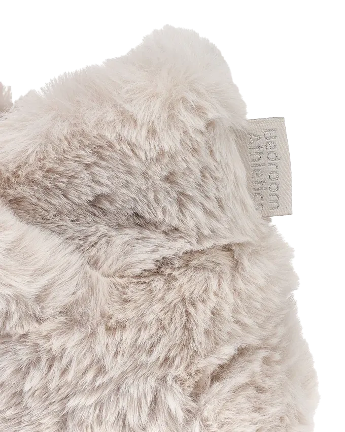 Harriet 100% Recycled High Density Faux Fur Slipper Boot in Trace Grey