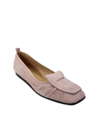 I.N.K. Womens Lilla Suede Square Toe Slip On Flats Pink