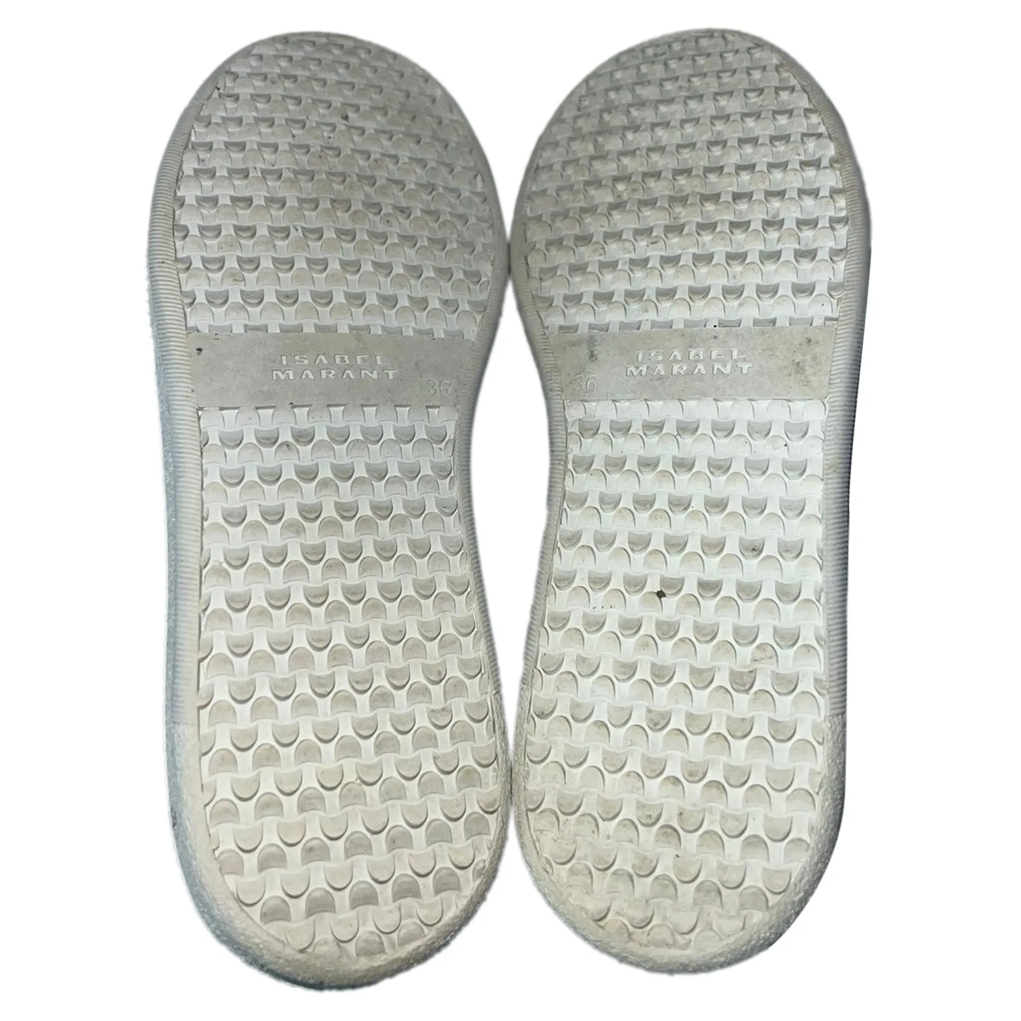 Isabel Marant Beth Logo Velcro Straps in White Leather and Suede