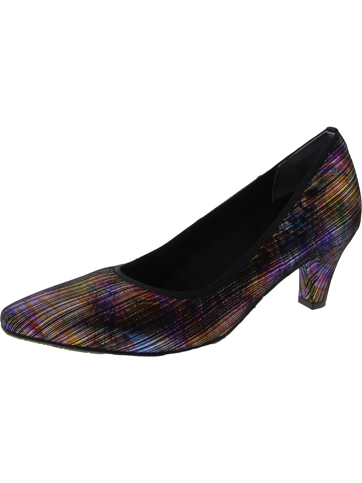 Karat Womens Snake Print Metallic Dress Pumps
