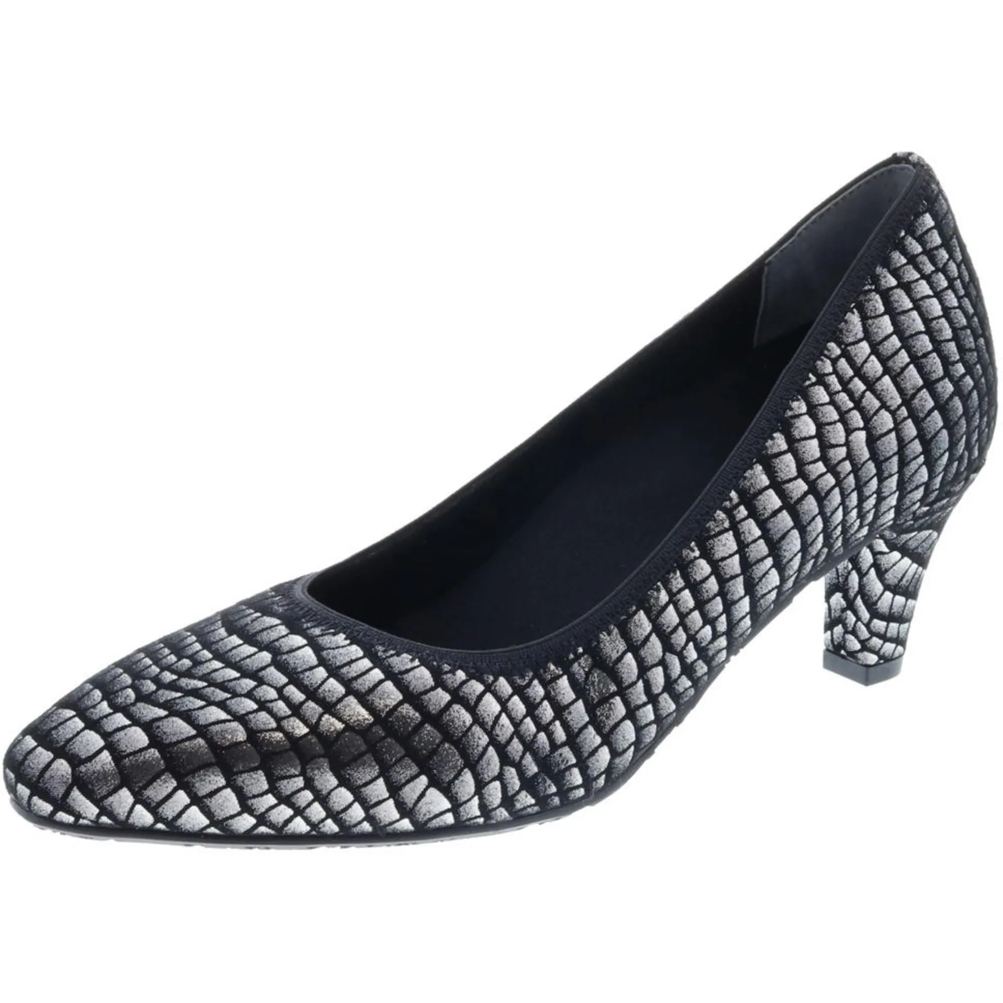 Karat Womens Snake Print Metallic Dress Pumps
