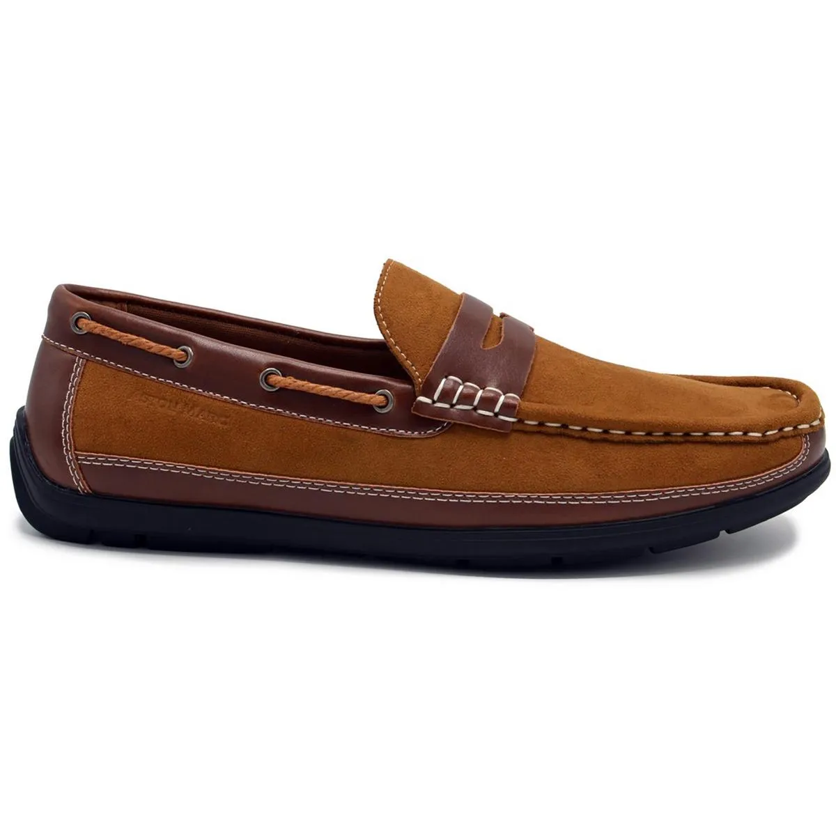 LEVAN Mens Two Tone Manmade Loafers
