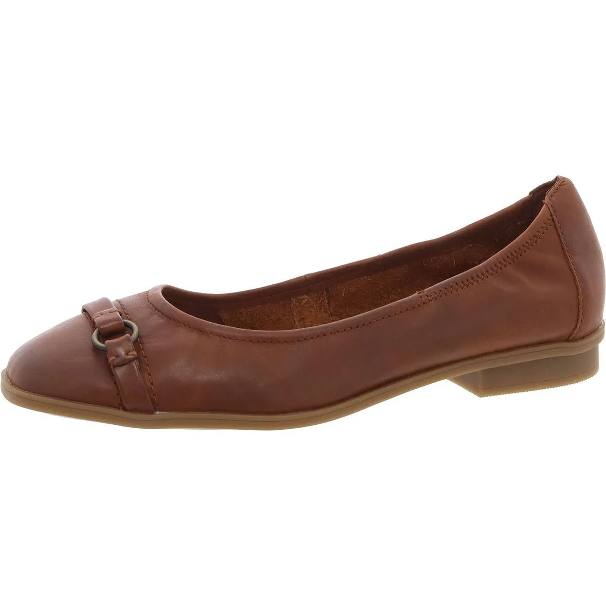 Lyrical Sky Womens Padded Insole Leather Ballet Flats