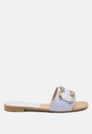madeleine metal rings flat slides