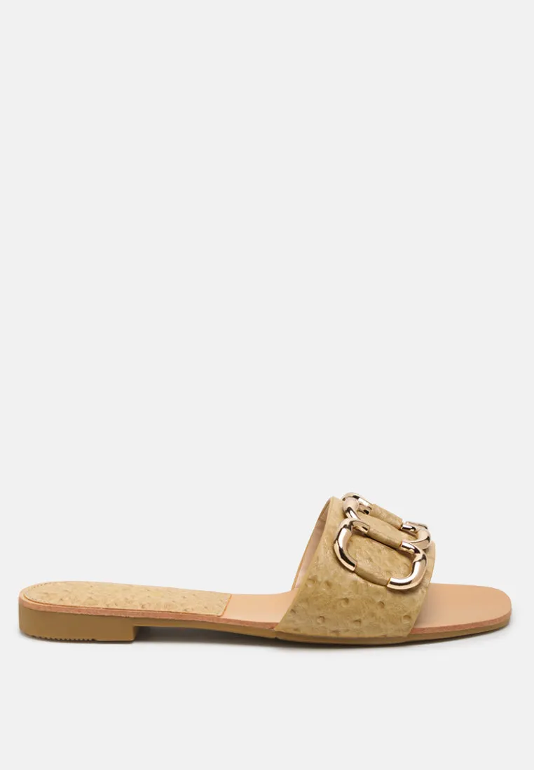 madeleine metal rings flat slides