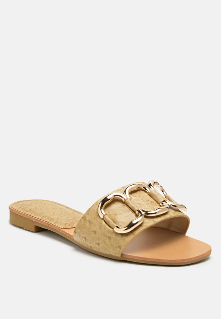 madeleine metal rings flat slides