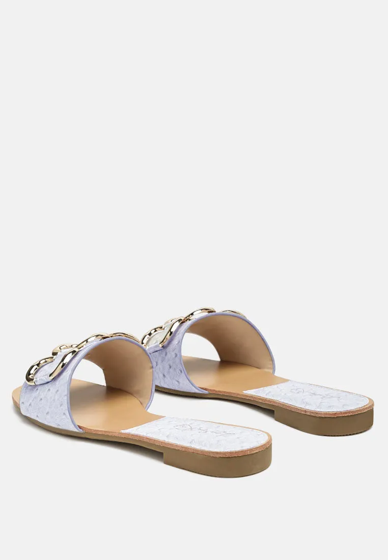 madeleine metal rings flat slides